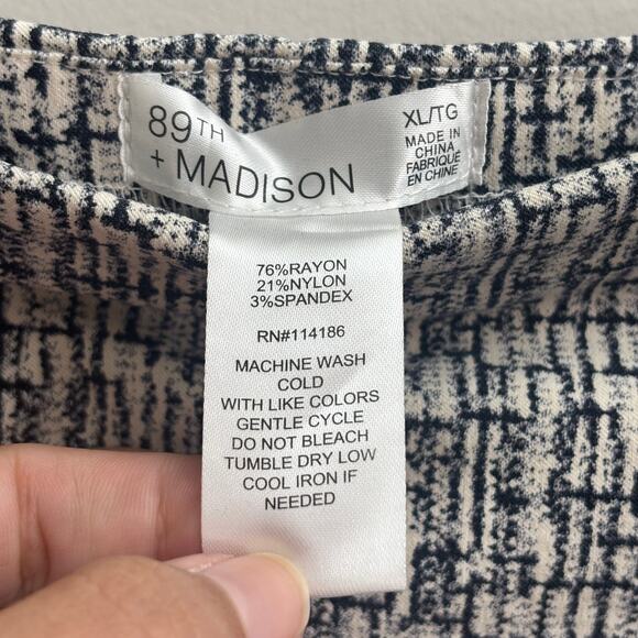 Black & White Abstract Print Stretchy Classic Office Career Pencil Skirt Size XL - Picture 3 of 6